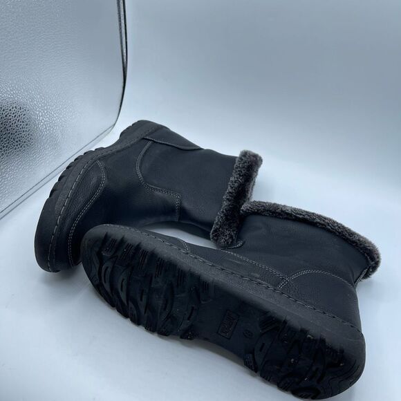 Khombu size 8 side zip faux fur ankle boots - Picture 3 of 8